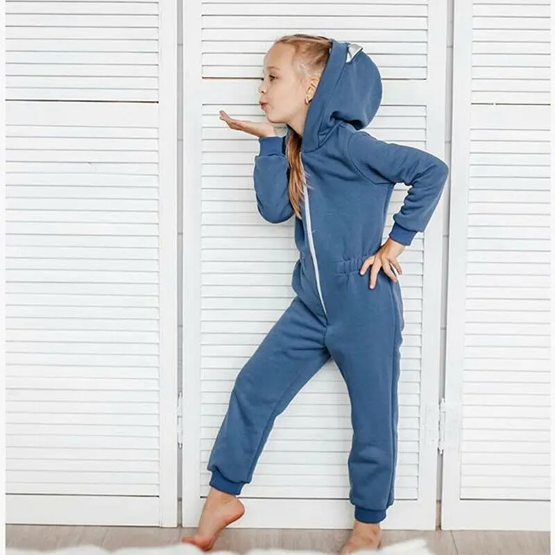 Emmababy Jaundzimušajiem Bērniem, Baby Meitene Karikatūra Ausis Pelēkā Vārna Romper Zip Drēbes Kokvilnas Jumpsuit Sunsuit